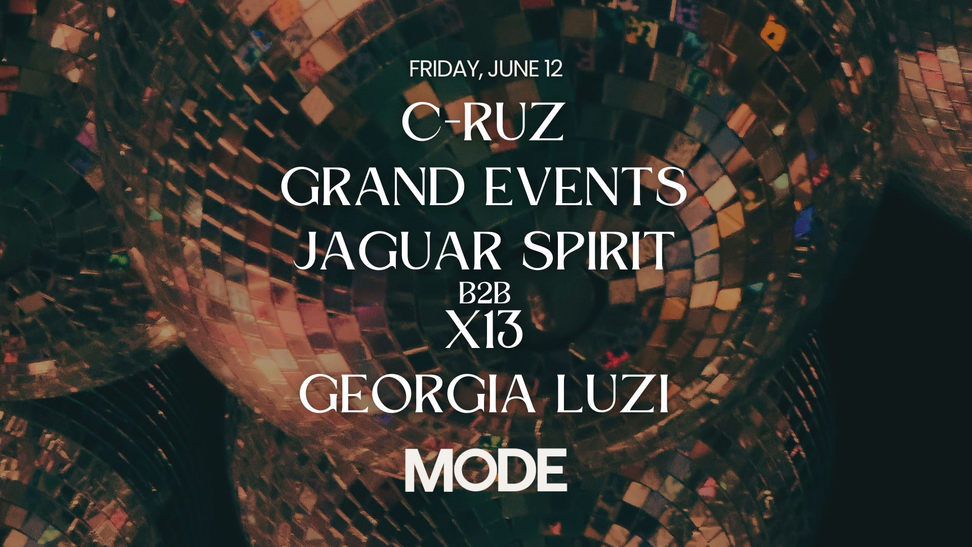 C-ruz, Grand Events, Jaguar Spirit b2b X13, & Georgia Luzi